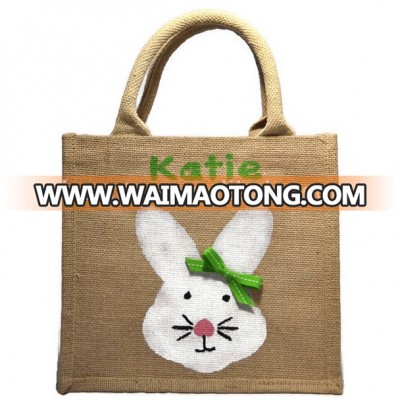 Wholesale Monogrammed bunny burlap tote bag